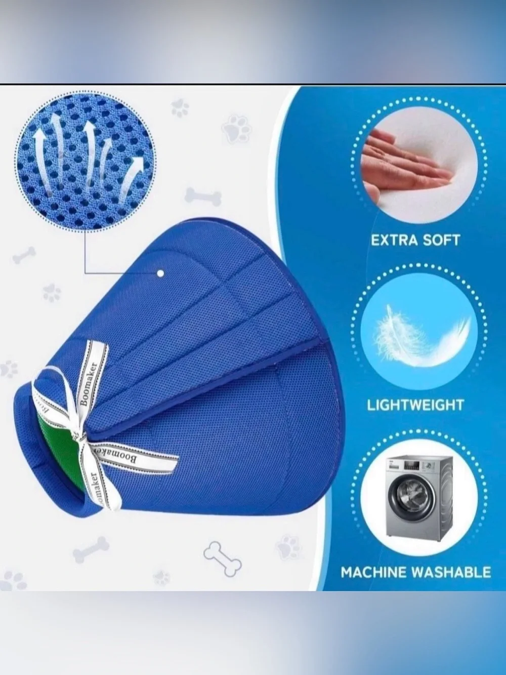 BENCMATE • Extra Soft Dog Cone Alternative After Surgery, Breathable Dog Cones f